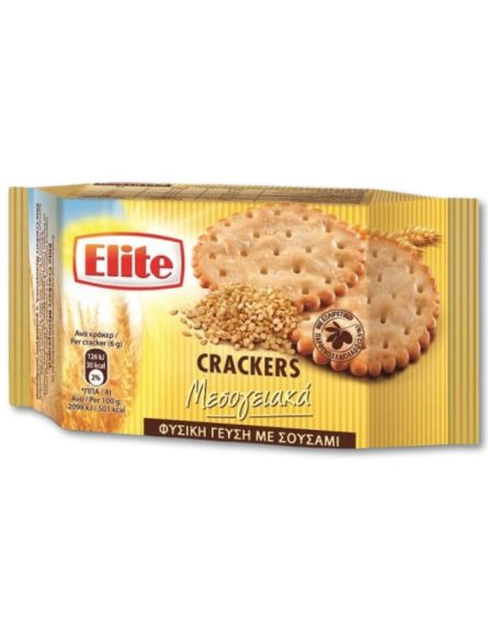 ELITE CRACKERS ΜΕΣΟΓEIAKA ΦΥΣΙΚΗ ΓΕΥΣΗ ΜΕ ΣΟΥΣΑΜΙ 16ΤΕΜ*105gr