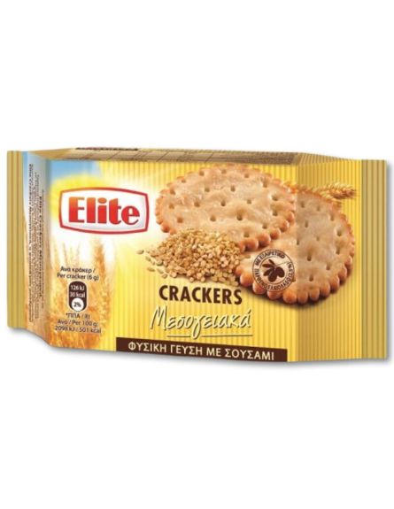 ELITE CRACKERS ΜΕΣΟΓEIAKA ΦΥΣΙΚΗ ΓΕΥΣΗ ΜΕ ΣΟΥΣΑΜΙ 105gr*16ΤΕΜ