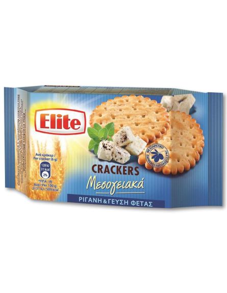 ELITE CRACKERS ΜΕΣΟΓEIAKA ΦΕΤΑ & ΡΙΓΑΝΗ 16ΤΕΜ*105gr