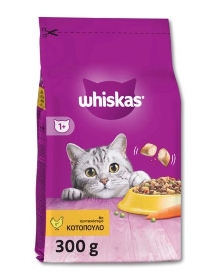 WHISKAS ΞΗΡΑ ΤΡΟΦΗ ΓΑΤΑΣ ΓΕΜΙΣΤΕΣ ΚΡΟΚΕΤΕΣ ΜΕ ΚΟΤΟΠΟΥΛΟ  300gr*14/ L 8KB / PAL 40KB