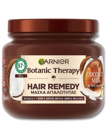 BOTANIC THERAPY ΜΑΣΚΑ ΜΑΛΛΙΩΝ ΓΑΛΑ ΚΑΡΥΔΑΣ & ΜΑΚΑΝΤΕΜΙΑ 340ml*6ΤΕΜ/ΚΒ