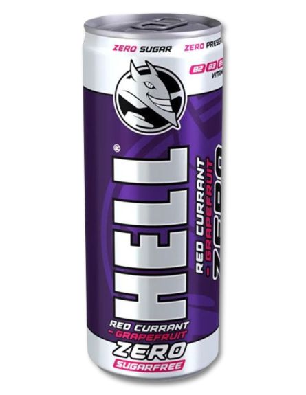 HELL ENERGY DRINK RED CURRANT-GRAPEFRUIT ZERO 250ml*24/ L 12KB / PAL  120ΚΙΒ