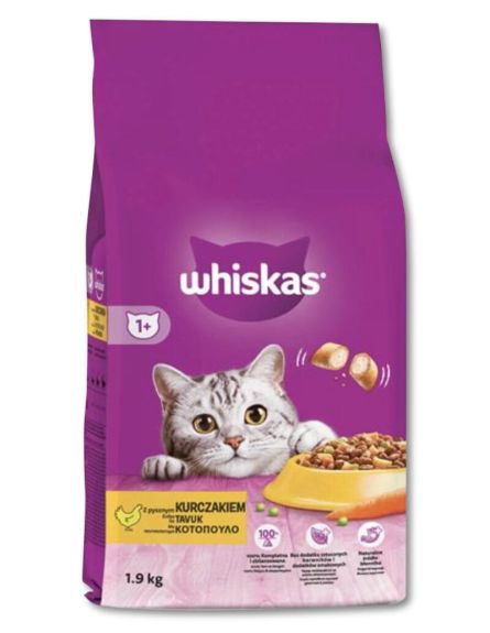 WHISKAS ΞΗΡΑ ΤΡΟΦΗ ΓΑΤΑΣ ΓΕΜΙΣΤΕΣ ΚΡΟΚΕΤΕΣ ΜΕ ΚΟΤΟΠΟΥΛΟ 1.9kg*6TEM/KB