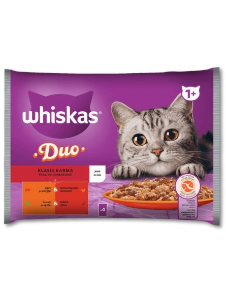 WHISKAS POUCH DUO ΚΛΑΣΙΚΟΙ ΣΥΝΔΥΑΣΜΟΙ ΚΡΕΑΤΩΝ (ΠΚ-85gr*4)*13 ΤΕΜ / ΚΙΒ / L 12