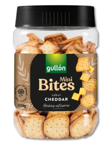 GULLON ΑΛΜΥΡΑ MINI BITES CHEDDAR 250gr*12ΤΕΜ/ΚΙΒ