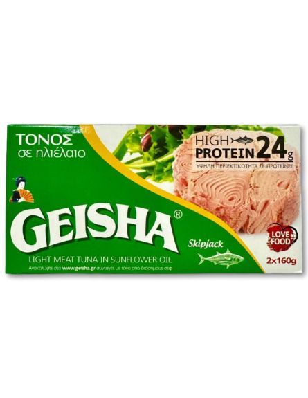 GEISHA SKIPJACK ΤΟΝΟΣ ΣΕ ΛΑΔΙ (2*160g)*24