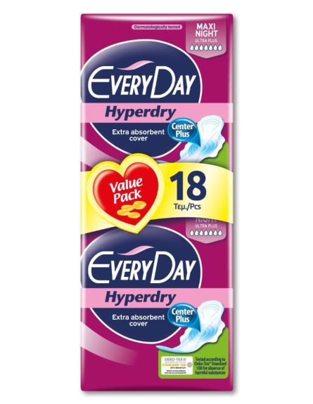 EVERYDAY HYPERDRY MAXI NIGHT ULTRA PLUS (ΠΚ-18ΤΜ)*24/ L 6KB / PAL 48KB