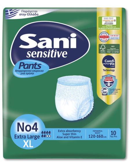 SANI SENSITIVE PANTS XL No4 (ΠΚ-10ΤΕΜ)*4/ L6KB / PAL 24KB