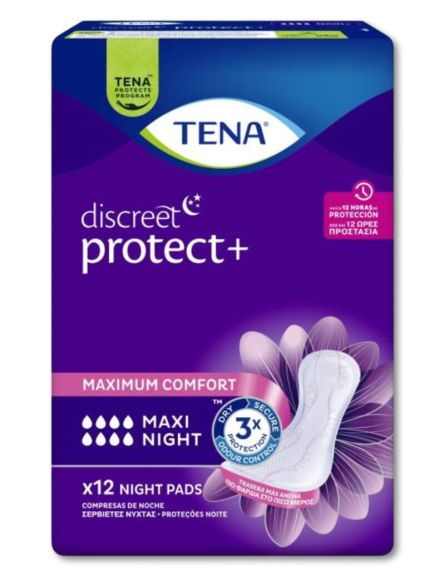 TENA ΠΑΝΑ ΒΡΑΚΑΚΙ DISCREET MAXI NIGHT (ΠΑΚ*12)*6ΤΕΜ/ΚΒ