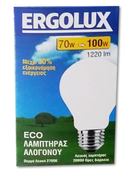 ERGOLUX ΛΑΜΠΑ ΑΛΟΓΟΝΟΥ ΛΕΥΚΗ Ε27 70W 4000Κ 10ΤΕΜ/DIS- 10DIS/KIB