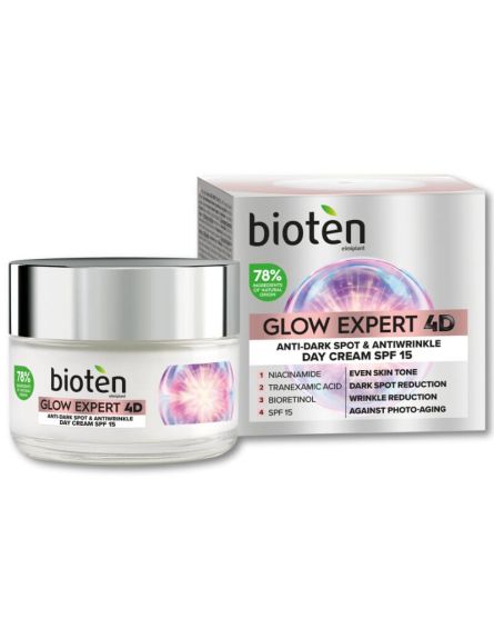 BIOTEN ΚΡΕΜΑ ΗΜΕΡΑΣ GLOW EXPERT ΚΑΤΑ ΠΑΝΑΔΩΝ & ΡΥΤΙΔΩΝ 50ml*6 ΤΕΜ / ΚΙΒ