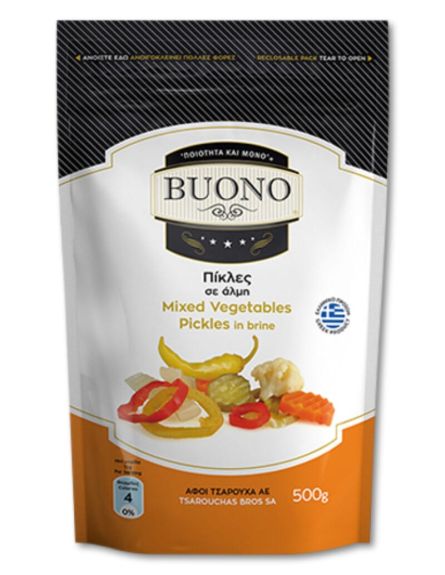 BUONO ΠΙΚΛΕΣ Α' (ΣΑΚΟΥΛΑΚΙ) Κ.Β. 500gr Σ.Β. 300gr*12 ΤΕΜ / ΚΙΒ