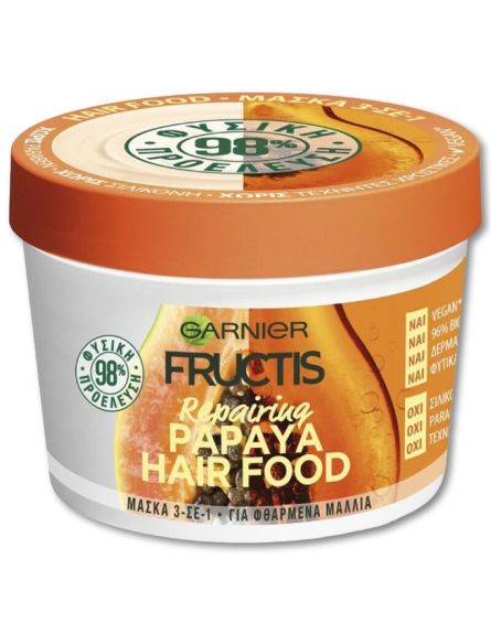 FRUCTIS HAIR FOOD ΜΑΣΚΑ ΜΑΛΛΙΩΝ ΠΑΠΑΓΙΑ 390ml*6ΤΕΜ/ΚΒ