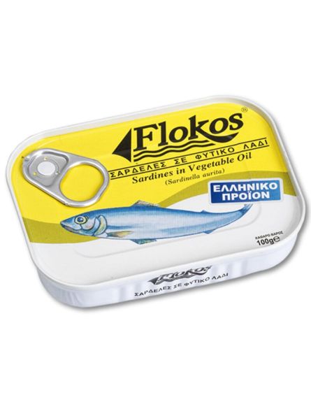 FLOKOS ΣΑΡΔΕΛΑ ΣΕ ΦΥΤΙΚΟ ΛΑΔΙ 100g*50TEM