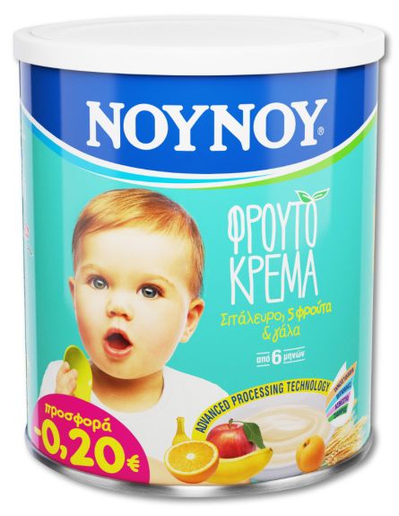 ΝΟΥΝΟΥ ΦΡΟΥΤΟΚΡΕΜΑ 5 ΦΡΟΥΤΑ (-0.20€) 300gr*12/ L 6KB / PAL 48KB