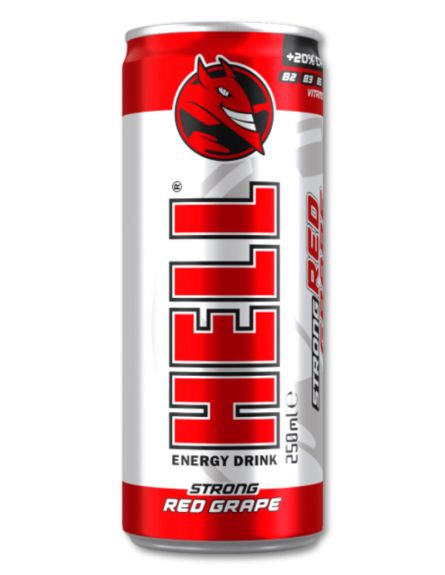 HELL ENERGY DRINK RED GRAPE ΕΛΛ 250ml*24/ L 12KB / PAL  120ΚΙΒ