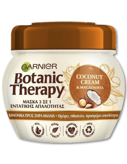 BOTANIC THERAPY ΜΑΣΚΑ ΜΑΛΛΙΩΝ ΓΑΛΑ ΚΑΡΥΔΑΣ & ΜΑΚΑΝΤΕΜΙΑ 300ml*6ΤΕΜ/ΚΒ