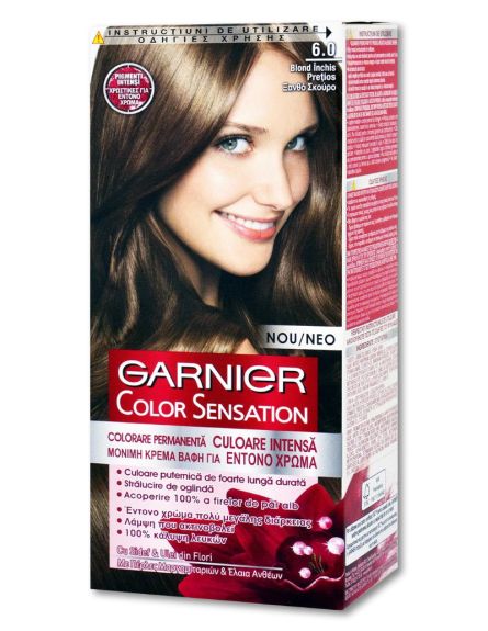 GARNIER ΒΑΦΗ ΜΑΛΛΙΩΝ COLOR SENS. 6.0 ΞΑΝΘΟ ΣΚΟΥΡΟ 40ml*6