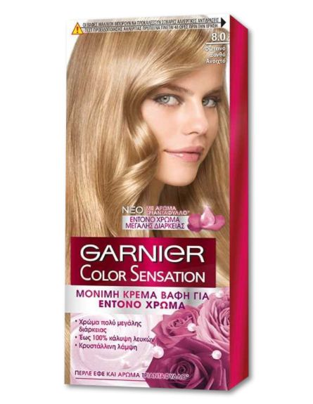 GARNIER ΒΑΦΗ ΜΑΛΛΙΩΝ COLOR SENS. 8.0 ΦΩΤ.ΞΑΝΘΟ 40ml*6