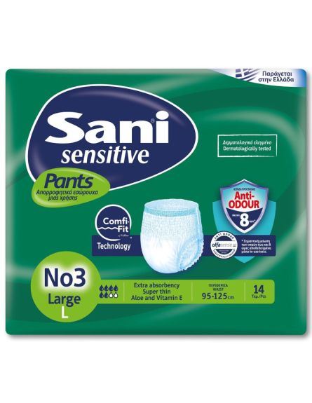 SANI SENSITIVE PANTS LARGE No3(ΠΚ-14ΤΕΜ)*4/L 6 KB / PAL 36 KB