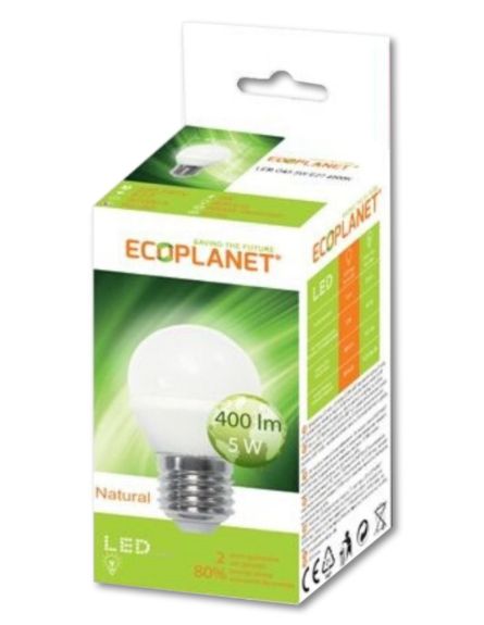 ΛΑΜΠΕΣ ΣΦΑΙΡΑ ECOPLANET 5W E14 6500K  10ΤΕΜ/ΠΑΚ 10ΠΑΚ/ΚΙΒ