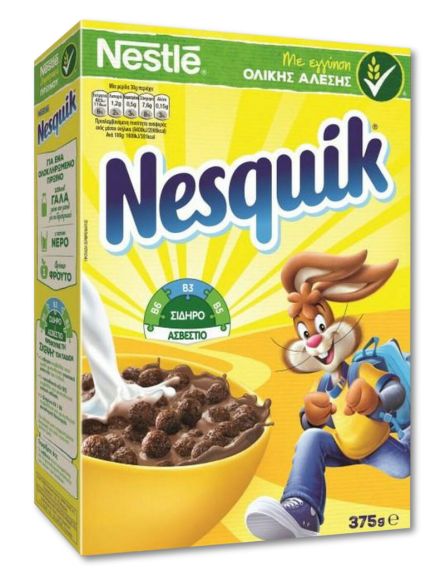 NESQUIK ΔΗΜΗΤΡΙΑΚΑ ΣΟΚΟΛΑΤΑ 375g*18/ L 4KB / PAL 32KB