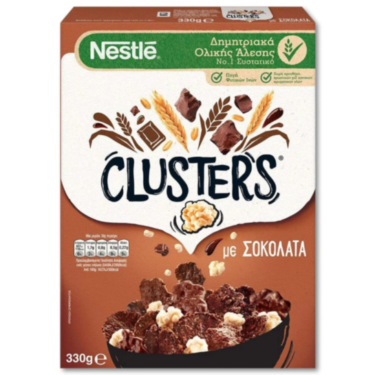 CLUSTERS ΔΗΜΗΤΡΙΑΚΑ ΟΛ.ΑΛΕΣΕΩΣ ΣΟΚΟΛΑΤΑ 325g*16ΤΕΜ/ΚΒ 48 PAL