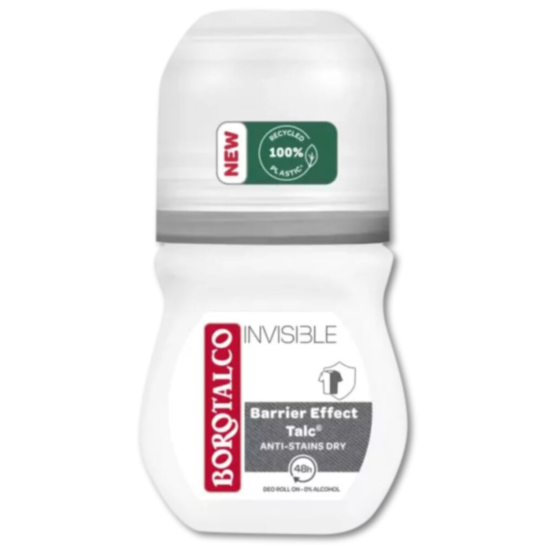 BOROTALCO ROLL ON ΑΠΟΣMHTIKO INVISIBLE 50ml*6ΤΕΜ/ΚΙΒ